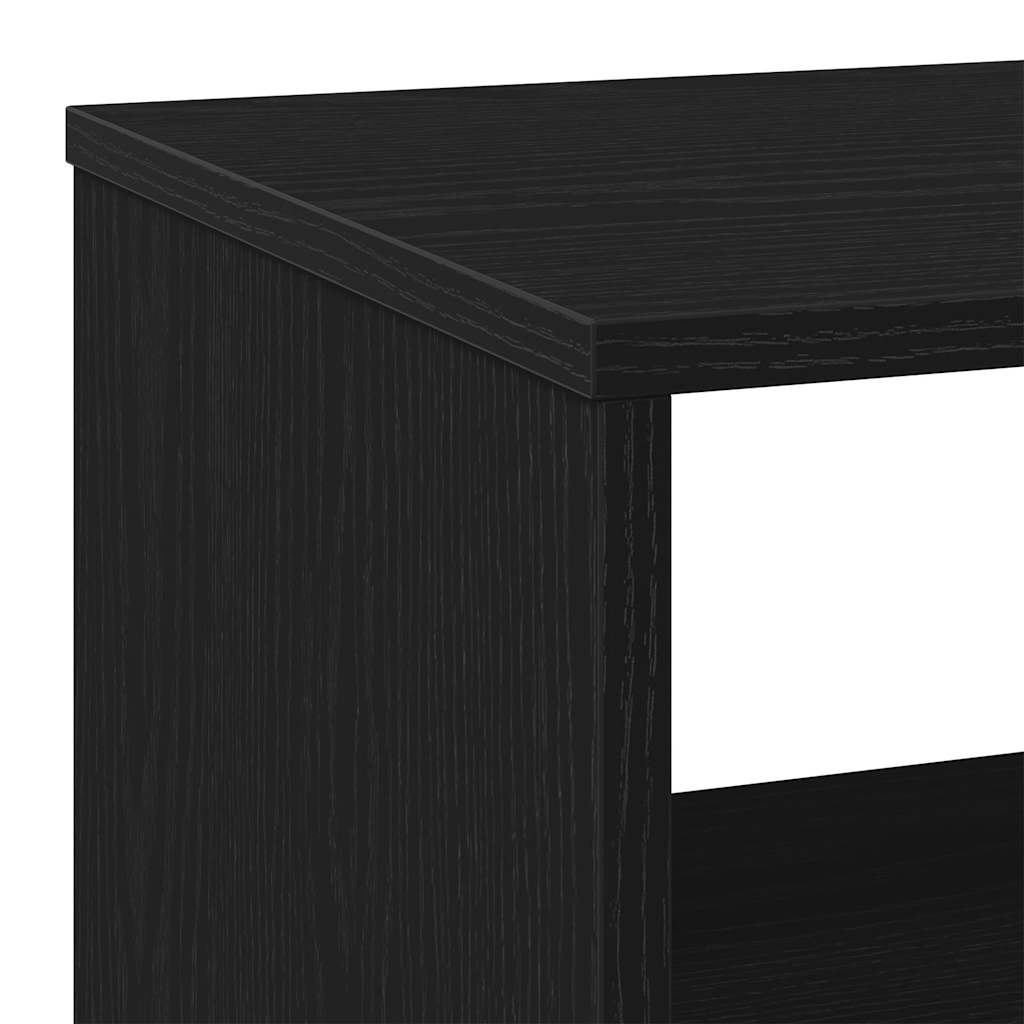 Side Table Black Oak 70x35x60 cm Engineered Wood